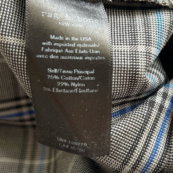 Rag & Bone Simone Slim Ankle Pant in Grey & Blue Plaid Check Sz 4 - Picture 13 of 16